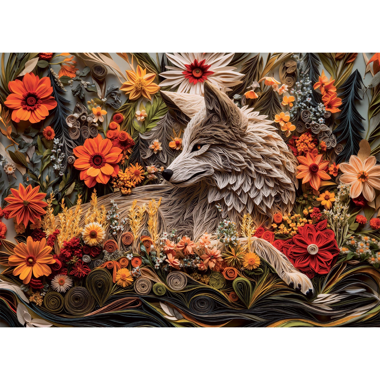 No. 15 - Wildflower Wolf - 500 Piece